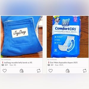 Male Doggy Diaper Bundle XS/S